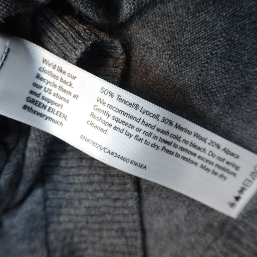 Eileen Fisher Sweater Alpaca Merino Tencel Womens S Pullover Lagenlook Boxy Gray - Picture 5 of 7